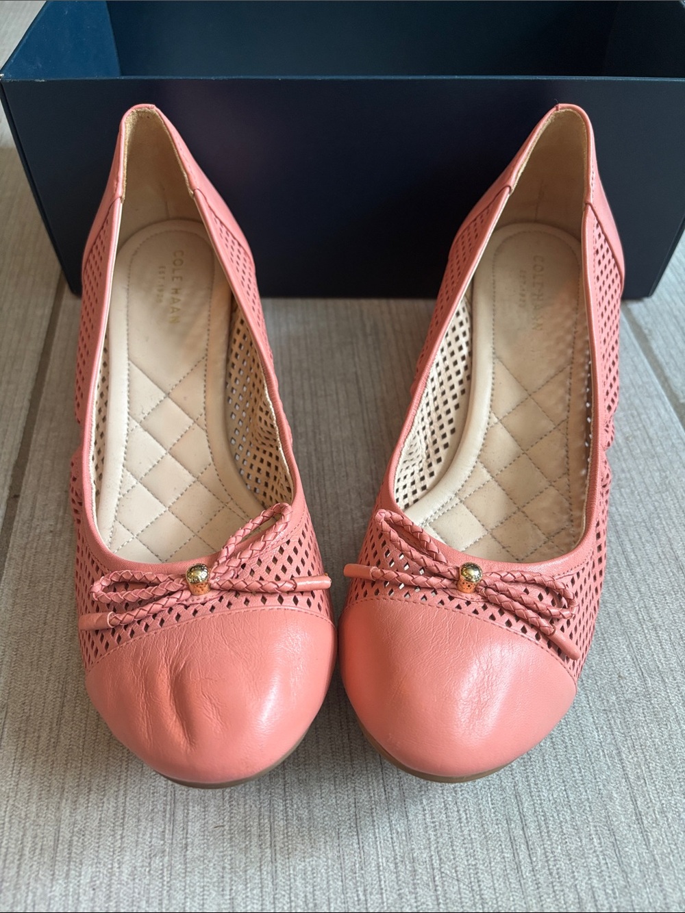 Cole Haan Tali Wedge Pumps, Pink Slip-On, Leather, & Breathable